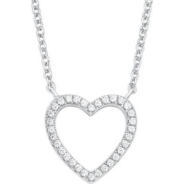 s.Oliver halsband med hänge 925 sterling silver dam halsband, med cubic zirconia synth, 40+5 cm, silver, hjärta, Kommer i smycken presentförpackning, 2017258
