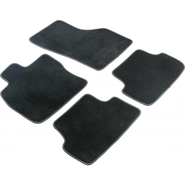 WALSER 80532 Set med golvmatta Antal: 4, Textil, fram och bak, svart
