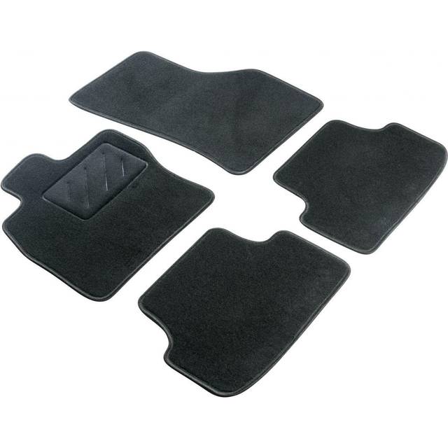WALSER 80148 Set med golvmatta Antal: 4, Textil, fram och bak, svart