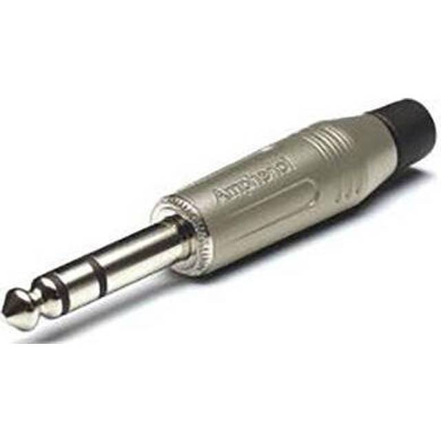 Amphenol ACPS-GN Hörlursuttag 6.35 mm Kontakt hane rak Antal poler: 3 Stereo Silver 1 st