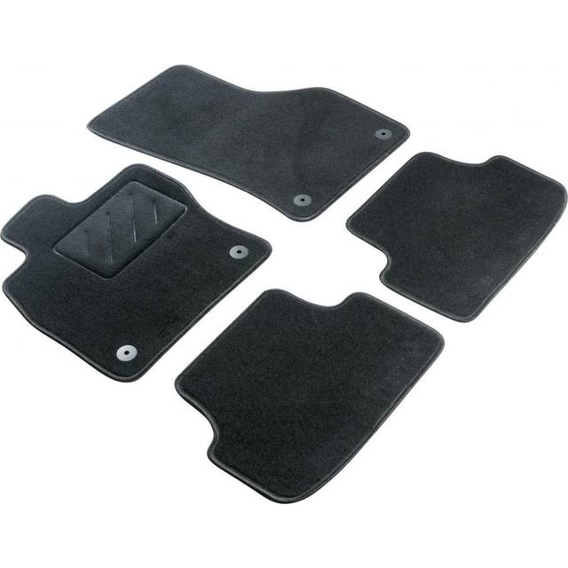 WALSER Set med golvmatta 80175 Textil fram och bak 4 svart Skräddarsytt KIA: Sportage III