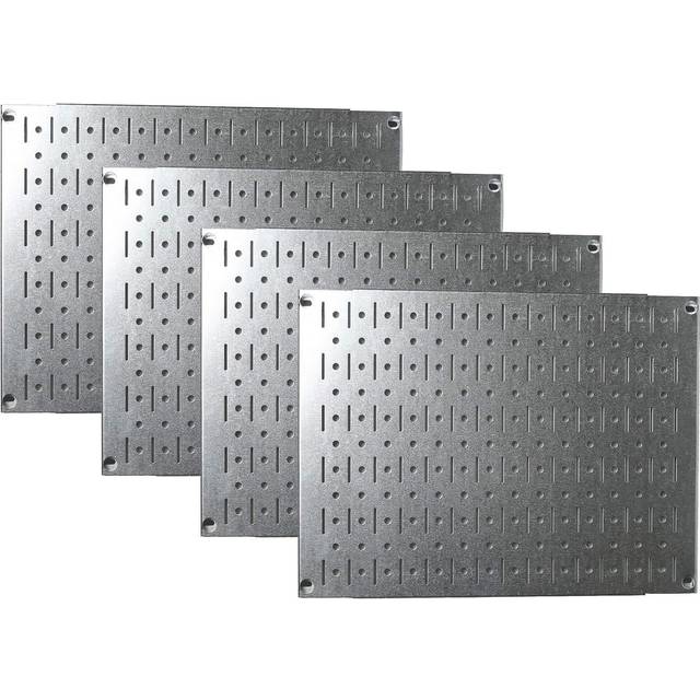 Pegboard Wall Organizer Tiles - Wall Control Modular Galvanized Steel Pegboard Tiling Set - Four 12-Inch Tall x 16-Inch Wide Peg Board Panel Wall Stor