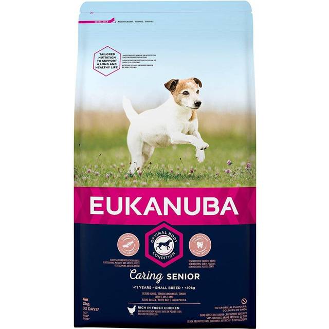 Eukanuba Hundmat med färsk kyckling för små raser, premium torrfoder för senior hundar, 3 kg