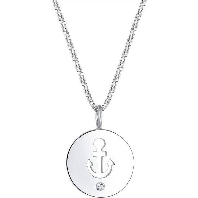 Elli halskedja ankare mynt kristall 925 e silver