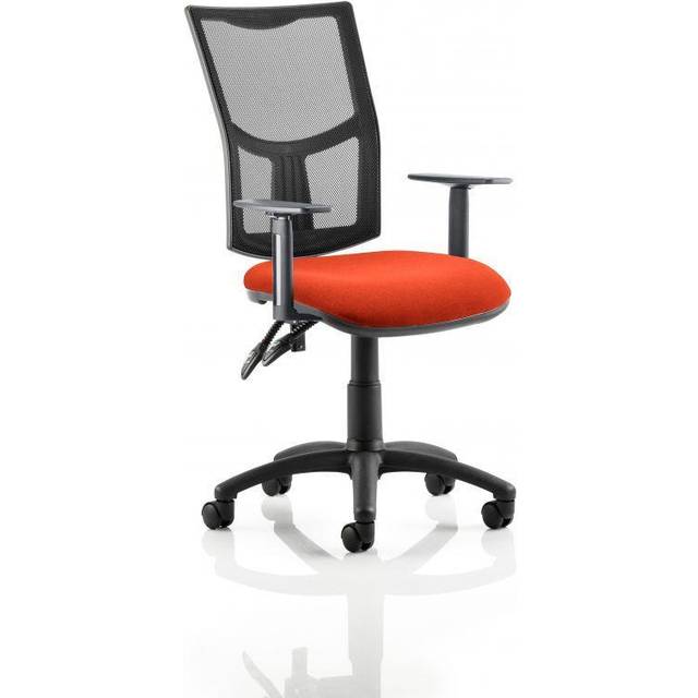 Eclipse Plus II Lever Task Operator Chair Mesh Back With Height Adjustable Arms Bespoke Colour Seat Tabasco Orange