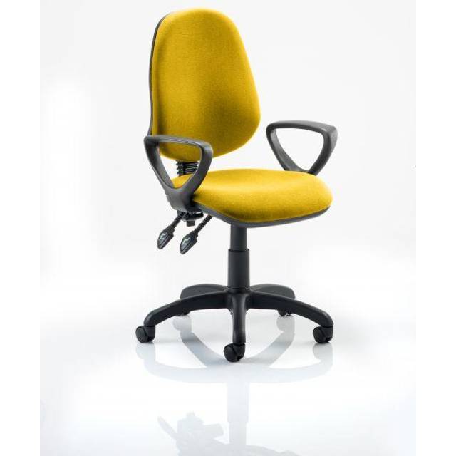 Eclipse Plus II Lever Task Operator Chair Bespoke with Loop Arms In Senna Yellow - senna yellow