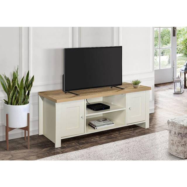 Highgate Large Tv Unit Cream And Oak, none