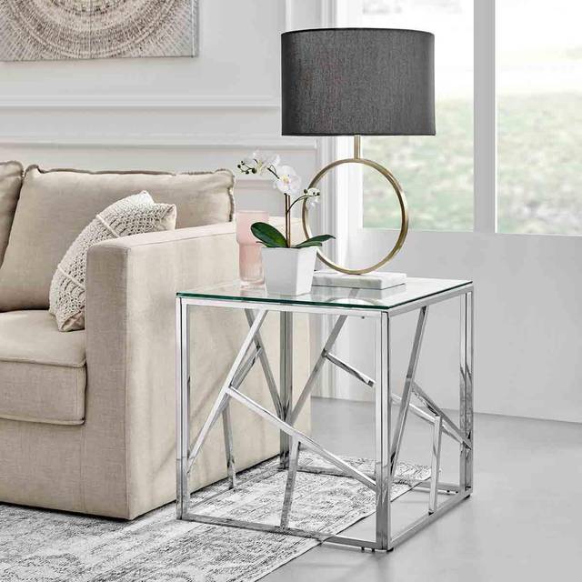 Amalfi SILVER Chrome SIDE Table - Silver