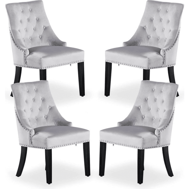 Windsor LUX Dark Grey velvet dining chair Colour: Dark Grey, Pack: Sin