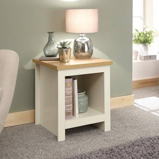 Lancaster Side Table With Shelf - Cream - Neutral