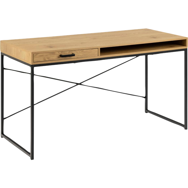 Sea skrivbord 1 låda, 1 hyllplan natur, svart.