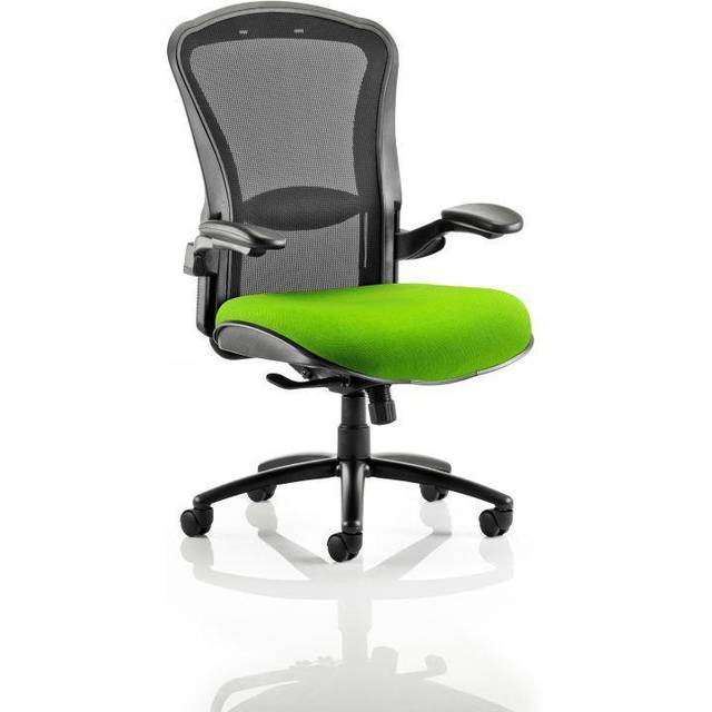 Houston Heavy Duty Task Operator Chair Black Mesh Back Bespoke Seat In Myrrh Gre - Myrrh Green & Black