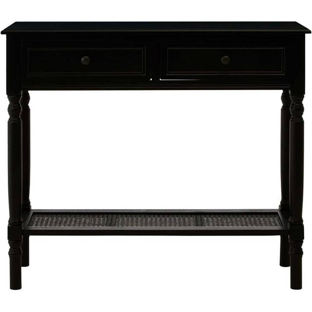 Interiors by Premier Black Console Table for Hallway, Pine Wood Table for Home Décor, Wood Table with 2 Drawers for Office