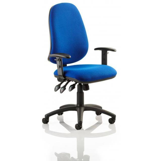 Eclipse Plus Extra Large Lever Task Operator Chair with Height Adjustable Arms B - blue