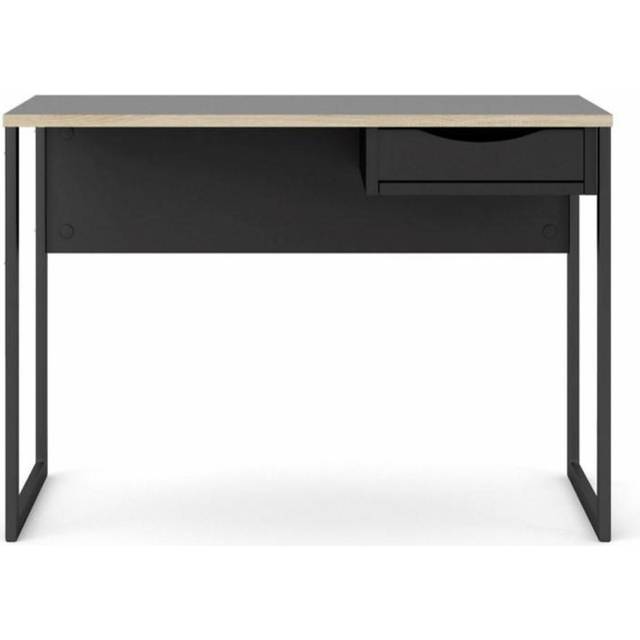 Function Plus Desk 1 Drawer in Black with Oak Trim, none
