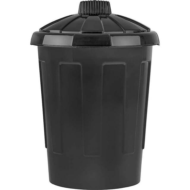 Wham Dustbin With Secure Lid 80 Litre - Black