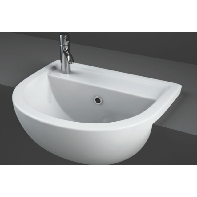 RAK Ceramics Compact Left Hand Semi Recessed Basin with 1 Tap Hole | White | 450mm