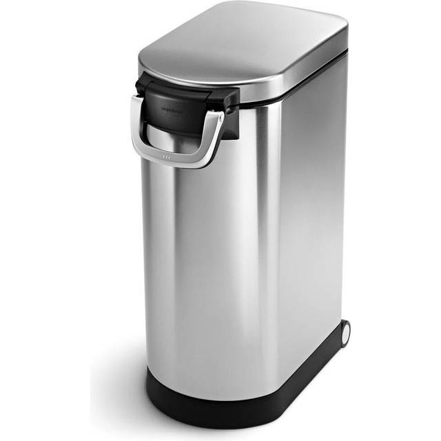 simplehuman Pet Food Storage Bin, Extra Large, Brushed Stainless Steel, 35L