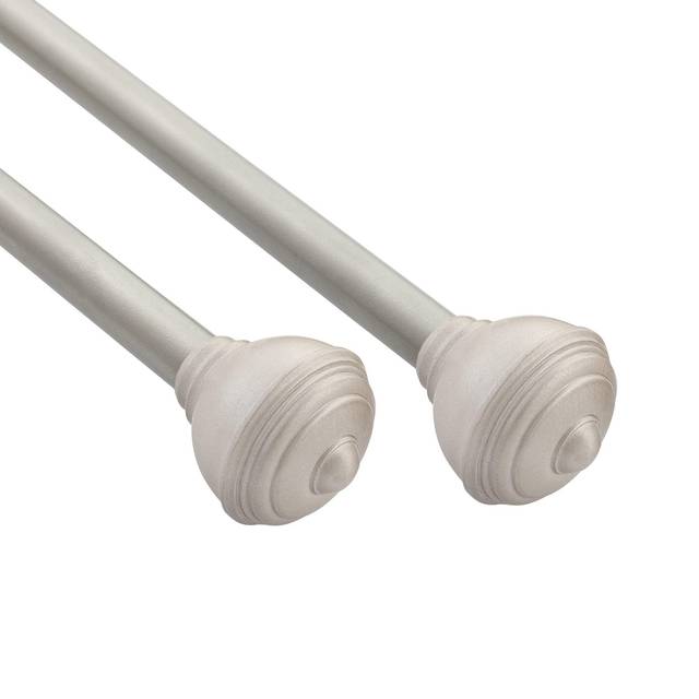 Deco Window 2 Pack Silver Curtain Rods for Window 28 to 48 Inch Nickel