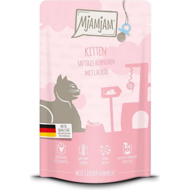 MjAMjAM Quetschie Kitten 12 x 125 g - Saftig kyckling med laxolja