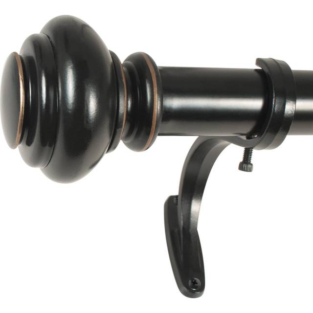 Decopolitan 1-Inch Urn Single Window Treatment Rod Set  18 to 36-Inch  Antique Bronze