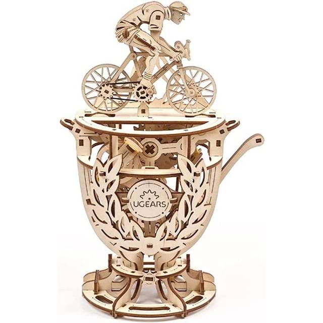 UGEARS Automaton Cyclist 3D Puzzles - Wooden Model Kits for Adults to Build - Classic Tour De France Cup Bicycle Wooden Puzzle - 3D Wooden Puzzles for