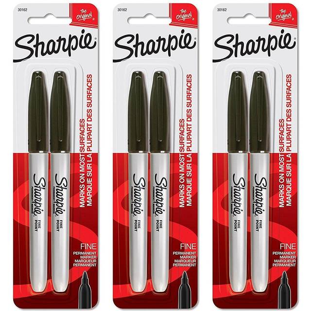 Sharpie 30162PP Fine Point Permanent Markers  Black  Permanent Ink  Ink Dries Quickly and Resists Both Fading and Water  Blister of 2 Markers  Pack of