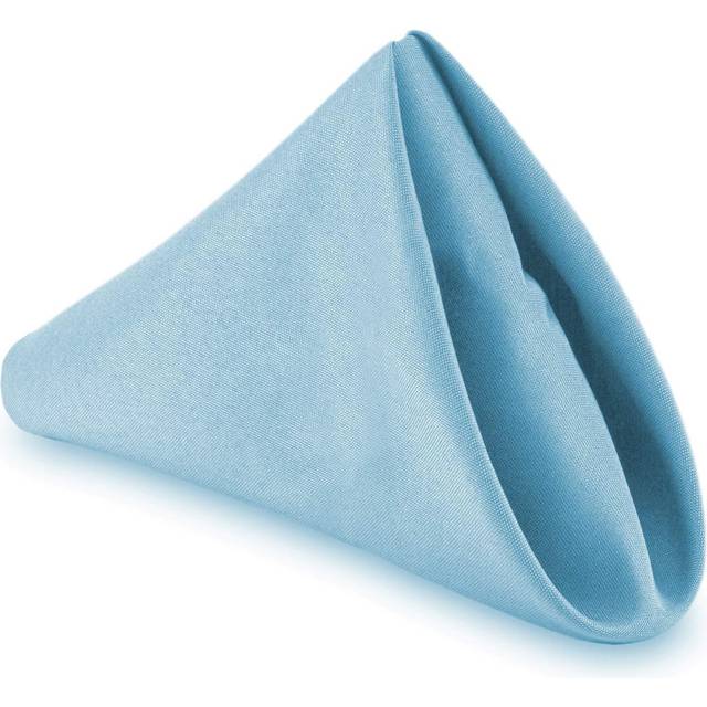 Lann's Linens - 1 Dozen 20 Oversized Cloth Dinner Table Napkins - Machine Washable Restaurant/Wedding/Hotel Quality Polyester Fabric - Baby Blue