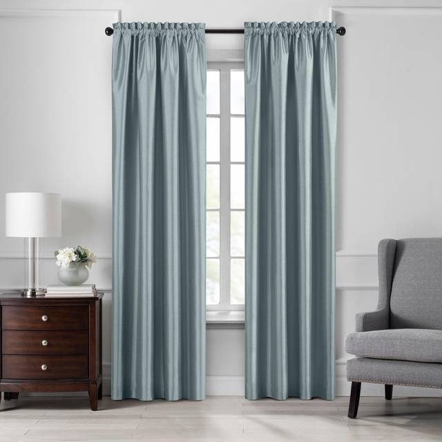 Colette Faux-Silk Blackout Window Curtain, 52 in x 84 in (1 Panel), Taupe