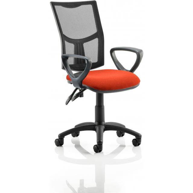 Eclipse Plus II Lever Task Operator Chair Mesh Back With Loop Arms Bespoke Colour Seat Tabasco Orange
