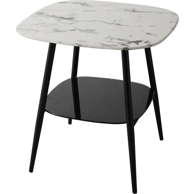 Abdou Coffee Table with Storage - White;White (55cm H X 55cm W X 55cm D)