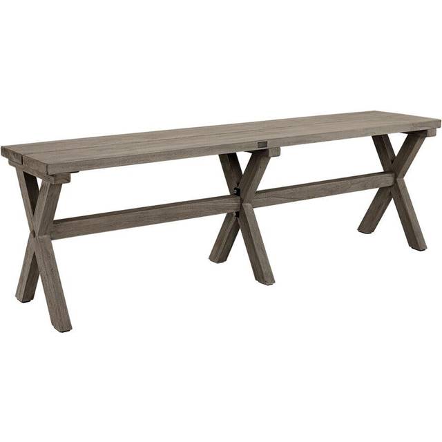 Cross bänk charcoal teak 160 cm - Grå/Träfärg