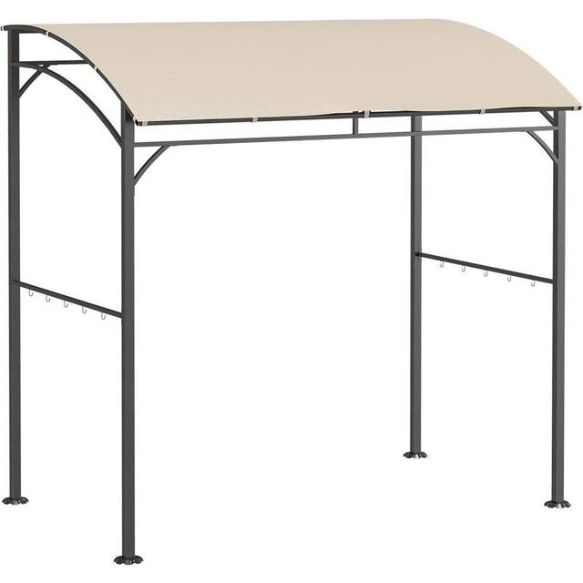 Outsunny 2.2x1.5m BBQ Gazebo w/ Canopy and 10 Hooks - Beige, Cream