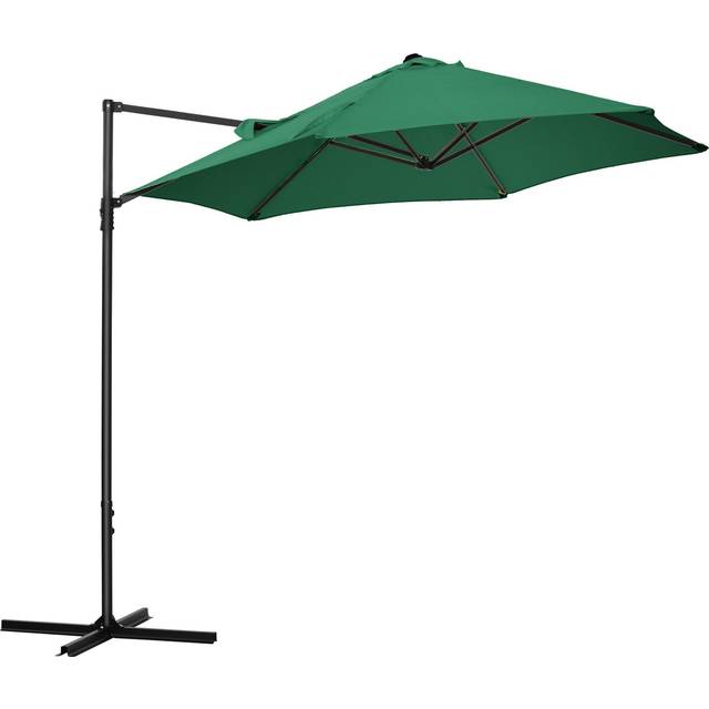Outsunny 2.5M Offset Roma Patio Umbrella W/ 360-Degree Rotation, Green