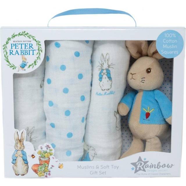 Peter Rabbit Soft Toy and Muslin