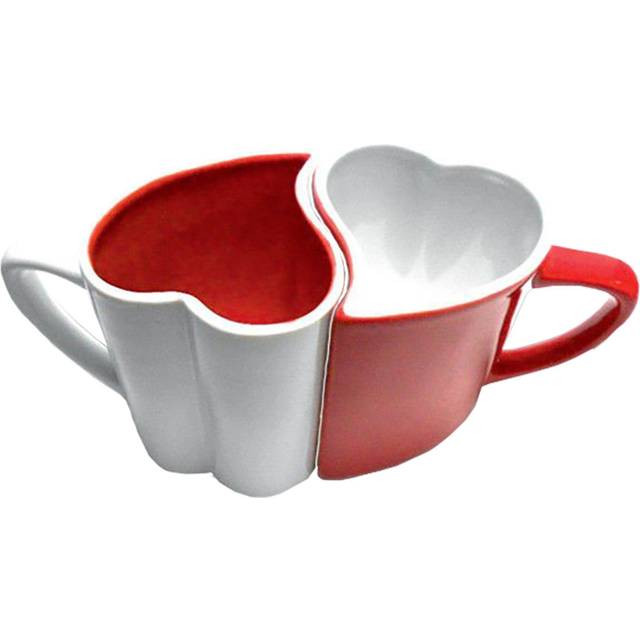 Hjärtmuggar Röd/Vita - 2-pack