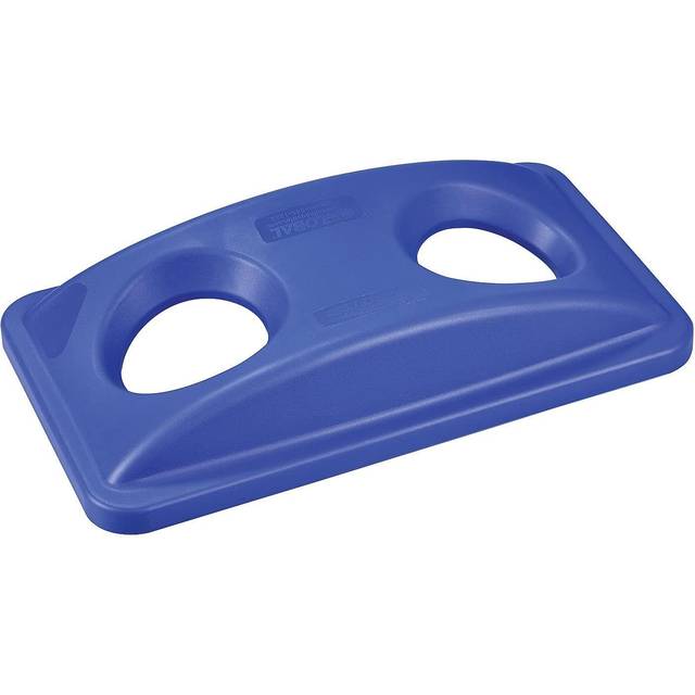 Global Industrial Bottles & Cans Recycling Lid for Slim Trash Container Plastic Blue