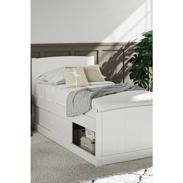 Maxistore 3 Door White Wooden Storage Single Bed Frame