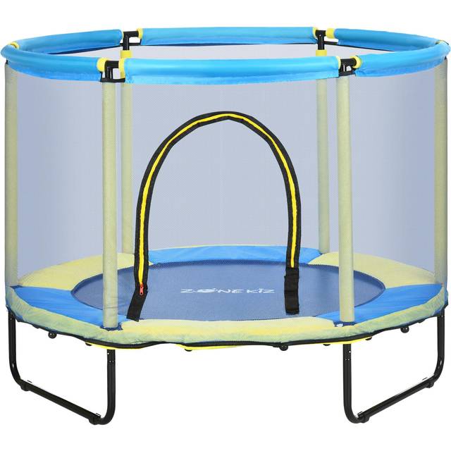 ZONEKIZ 55" Kids Trampoline with Enclosure Net for Toddler 1-6 Years Blue | TJ Hughes