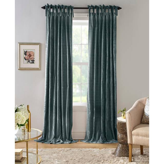 Elrene Home Fashions Korena slip-topp krossad sammet fönstergardin panel, rustik chic gardinpanel för vardagsrum eller sovrum, 127 cm x 213 cm, brungrå, 1 panel