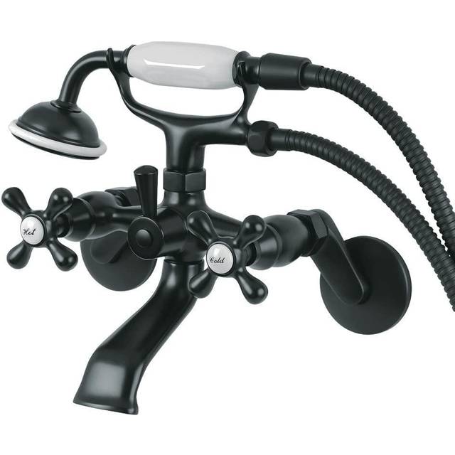 Kingston Brass KS266MB Vintage 6-Inch Adjustable Wall Mount Clawfoot T