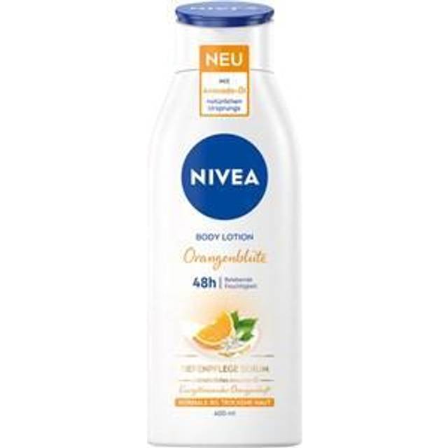 NIVEA Apelsinblomma Body Lotion (400 ml), fuktgivande kroppskräm med avokadoolja av naturligt ursprung, hudkräm med energisk doft för normal och torr hud