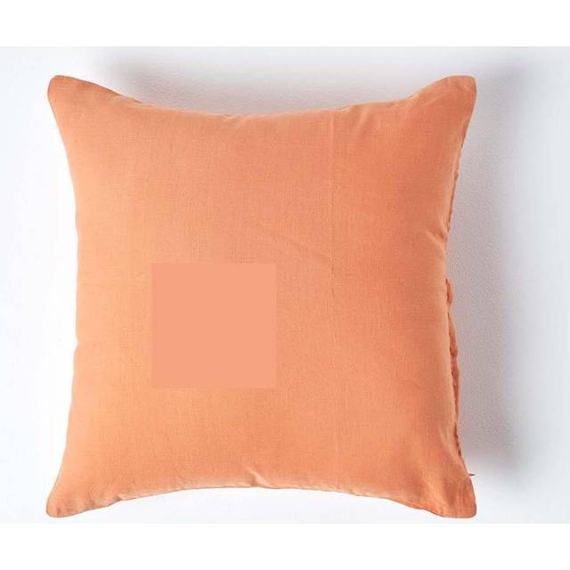 Homescapes Burnt Orange European Linen Pillowcase, 80 x 80 cm