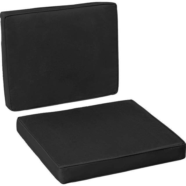 Outsunny 2 Pieces Seat Cushion and Back Pad Set for Rattan Furniture Black | TJ Hughes