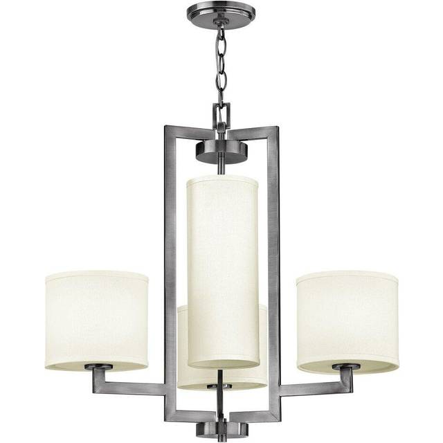 4 Bulb Chandelier Hanging Pendant LIght Antique Nickel LED E27 100W Bulb