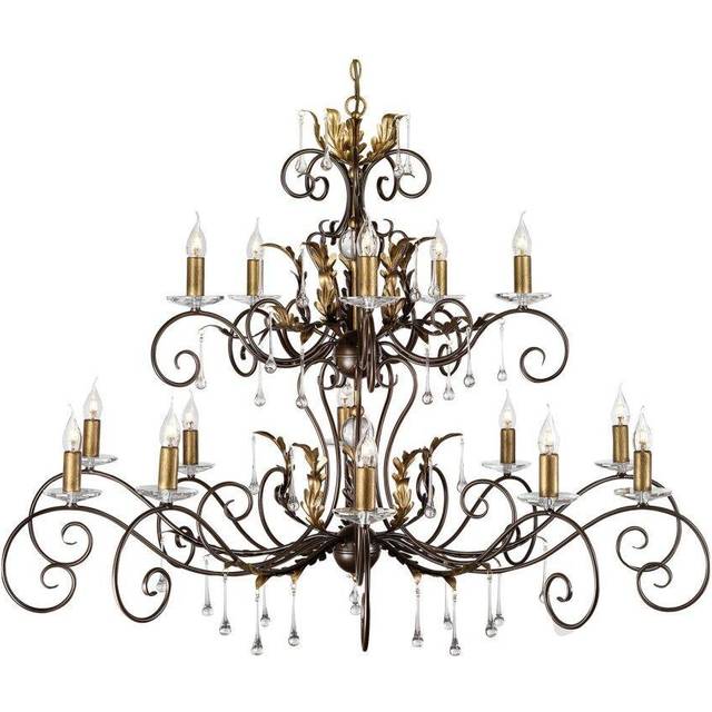 15 Bulb Handmade Chandelier Hanging Pendant LIght Bronze LED E14 60W Bulb
