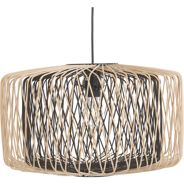 Pendant Lamp JAVARI Bamboo Wood Brown/ Black