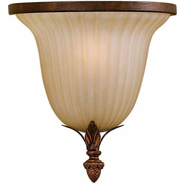 Wall Light Ribbed Uplighter Bottom Finial Aged Tortoise Shell LED E14 40W