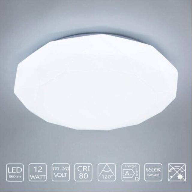ExtraStar 12W 268mm LED Glitter Integrated Flush Ceiling Light, Daylight, White