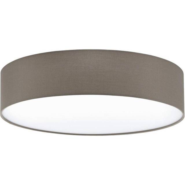 Flush Ceiling Light Colour White Shade Taupe White Fabric Bulb E27 3x60W